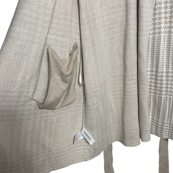 Ann Taylor Beige Belted Cardigan Houndstooth - Picture 4 of 9